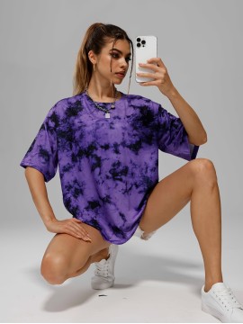 Women's Tie Dye Loose T-shirt for Yoga, Running, and Fitness - Comfortable Activewear Top