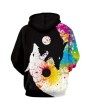 Wolf Print Casual Hoodie